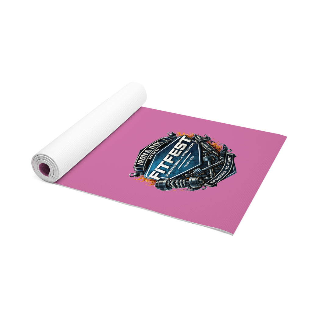 FitFest Logo Yoga Mat — Non‑Slip Fitness Exercise Mat - Iron & Ink Apparelironink tattoo fitness clothing