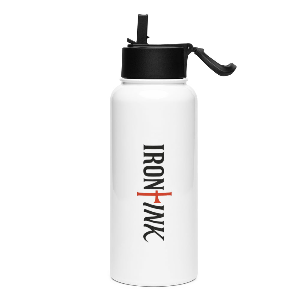 Stainless steel water bottle with a straw lid - Iron & Ink Apparelironink tattoo fitness clothing